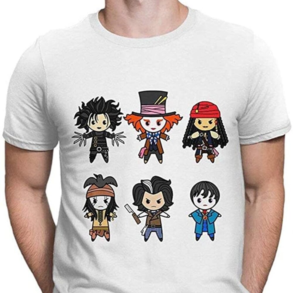 Johnny Depp T-Shirt Movie Heroes Actor Graphic Film Star Fan Vintage Tee 96